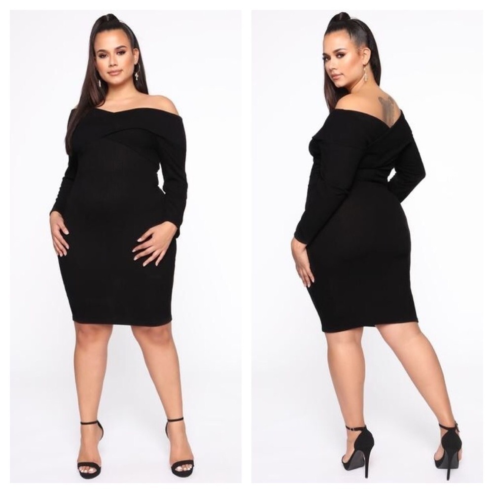 ➕ Fashion Nova Cool Breeze Off the Shoulder Plus Size Midi Dress